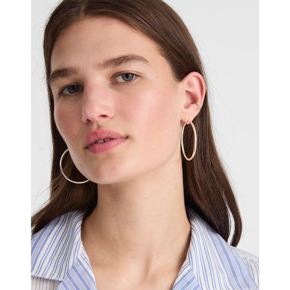 Madewell Women's Demi-Fine Extra Large Hoop Earrings Sterling Silver OS NWT